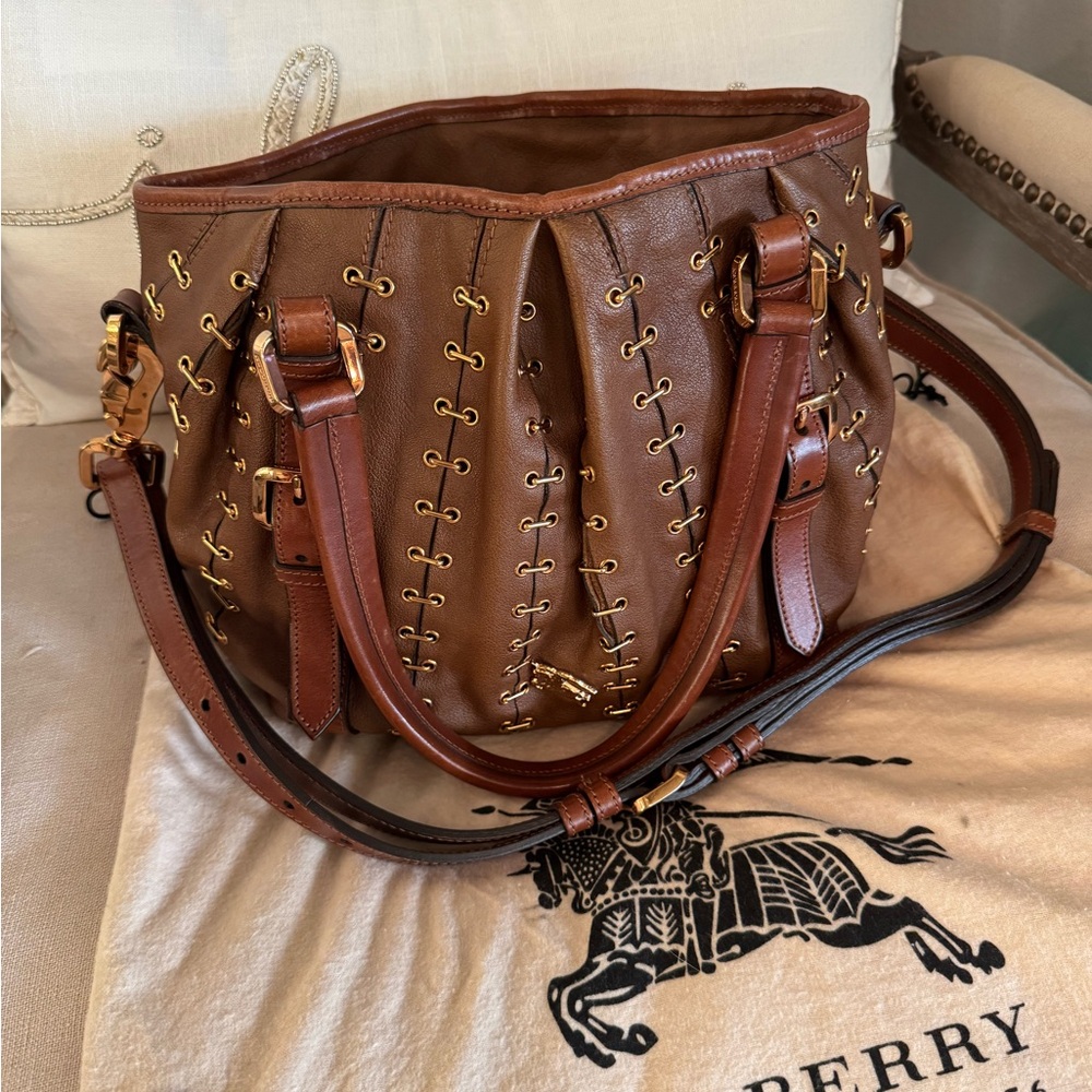 🤎 Burberry - Prorsum 🤎Leather Large Lowry 🤎Stitch Tote W/ Strap & Dustbsg. 🤎